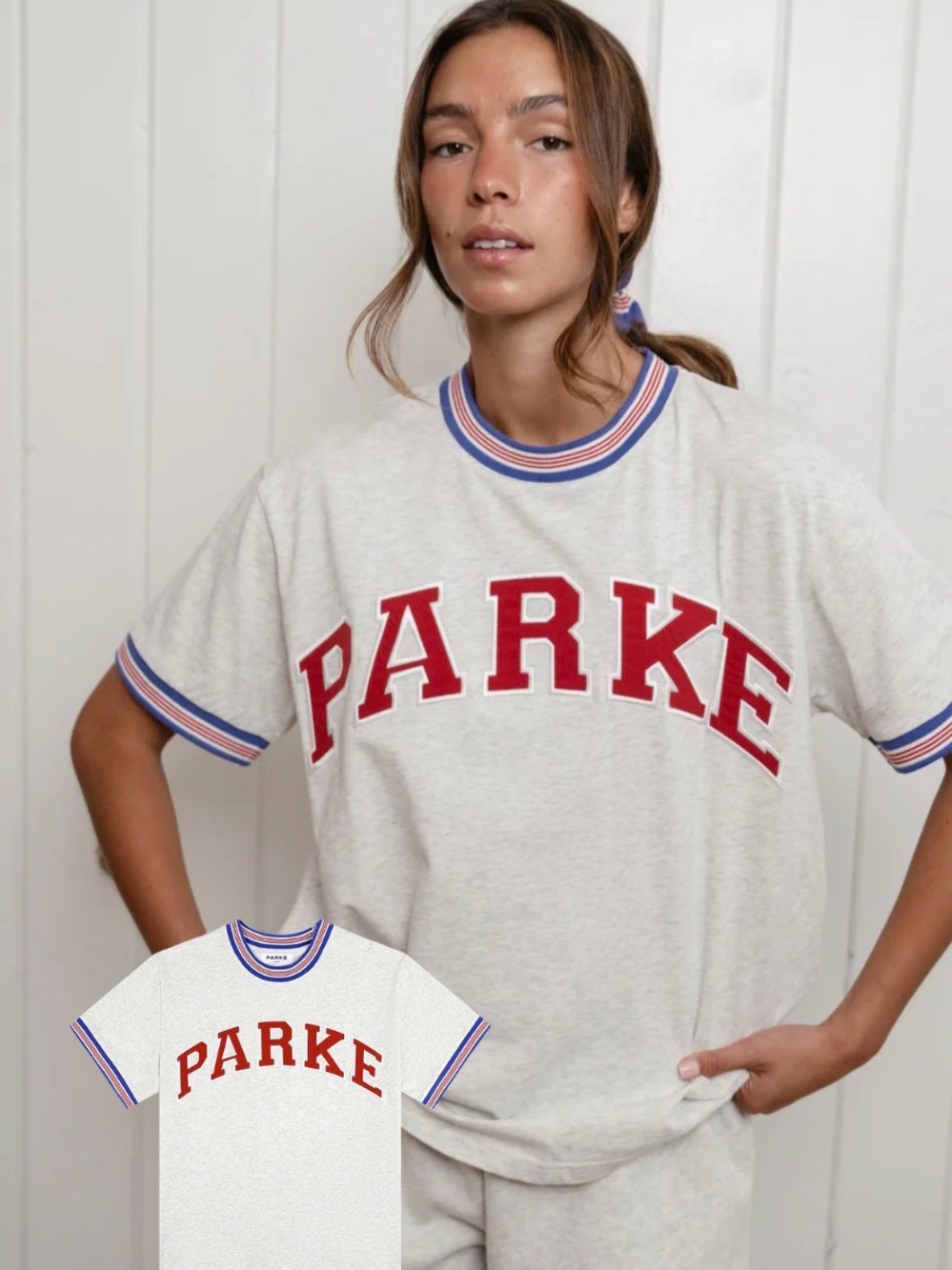 Parke Boardwalk ringer Tee Coastal
